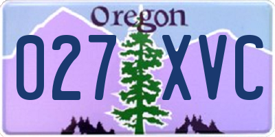 OR license plate 027XVC