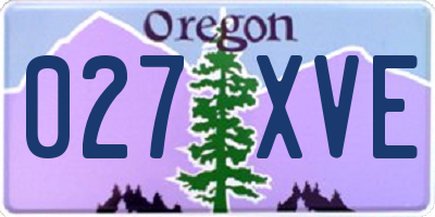 OR license plate 027XVE
