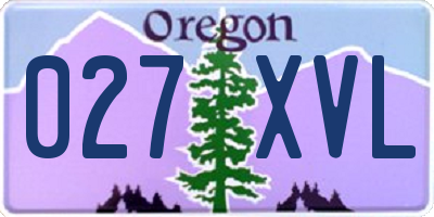 OR license plate 027XVL