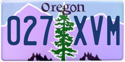 OR license plate 027XVM
