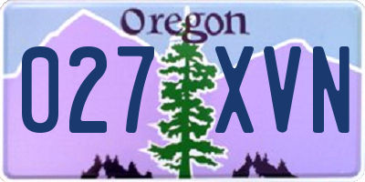 OR license plate 027XVN
