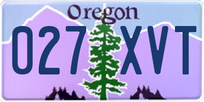 OR license plate 027XVT