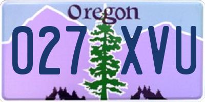 OR license plate 027XVU