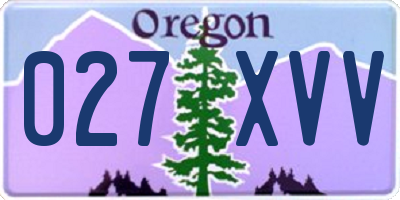 OR license plate 027XVV