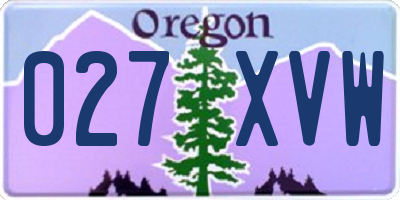 OR license plate 027XVW