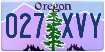 OR license plate 027XVY