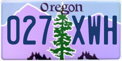 OR license plate 027XWH