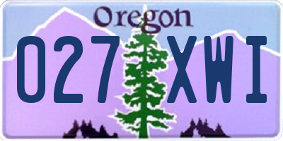 OR license plate 027XWI