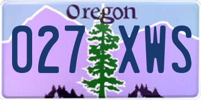 OR license plate 027XWS