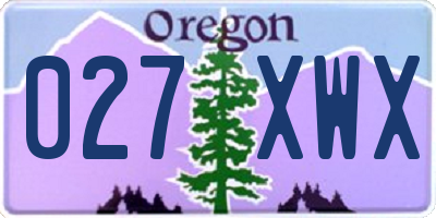 OR license plate 027XWX