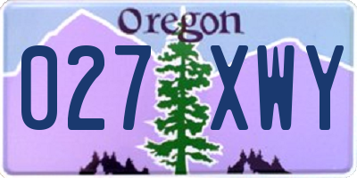 OR license plate 027XWY