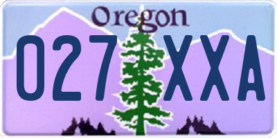 OR license plate 027XXA