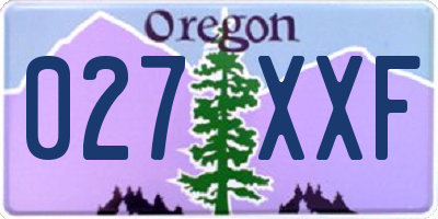 OR license plate 027XXF