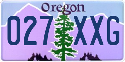 OR license plate 027XXG
