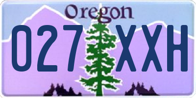OR license plate 027XXH