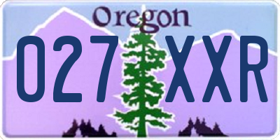 OR license plate 027XXR