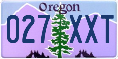 OR license plate 027XXT