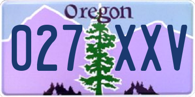 OR license plate 027XXV