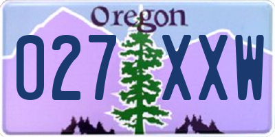 OR license plate 027XXW