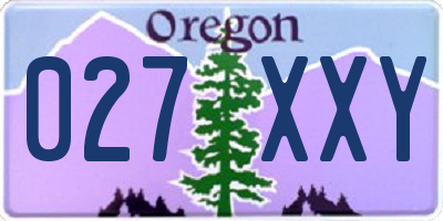 OR license plate 027XXY