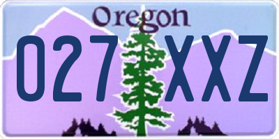 OR license plate 027XXZ