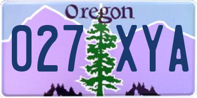 OR license plate 027XYA