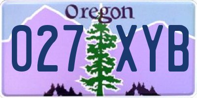 OR license plate 027XYB