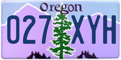 OR license plate 027XYH