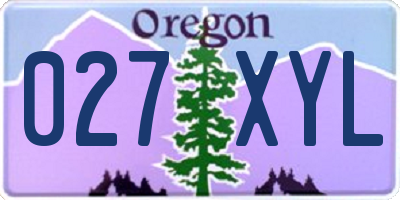 OR license plate 027XYL