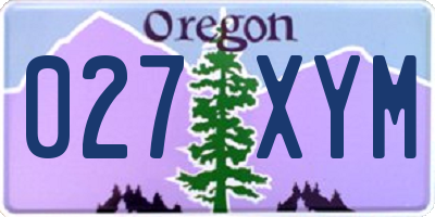 OR license plate 027XYM
