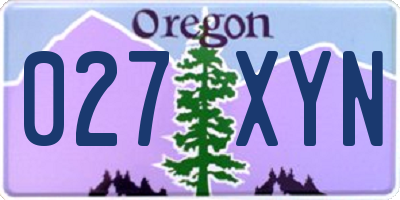 OR license plate 027XYN