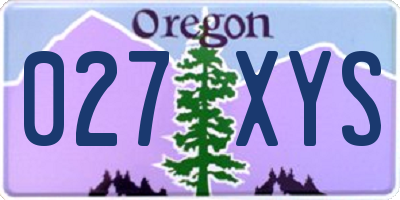 OR license plate 027XYS