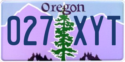 OR license plate 027XYT
