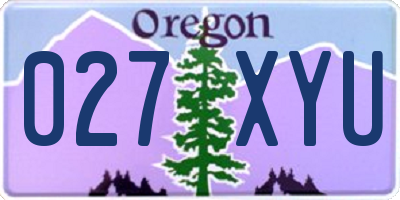 OR license plate 027XYU