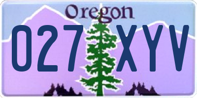 OR license plate 027XYV