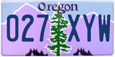 OR license plate 027XYW