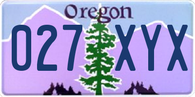 OR license plate 027XYX
