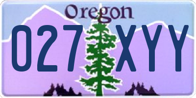 OR license plate 027XYY