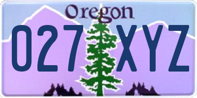 OR license plate 027XYZ