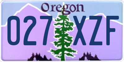 OR license plate 027XZF