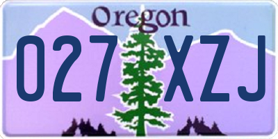 OR license plate 027XZJ