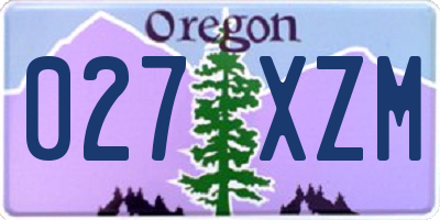 OR license plate 027XZM