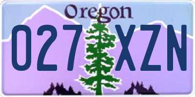 OR license plate 027XZN