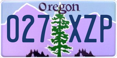 OR license plate 027XZP