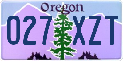 OR license plate 027XZT