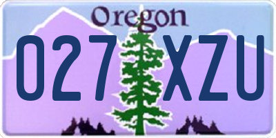 OR license plate 027XZU