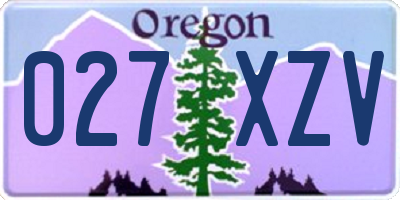 OR license plate 027XZV