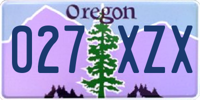 OR license plate 027XZX