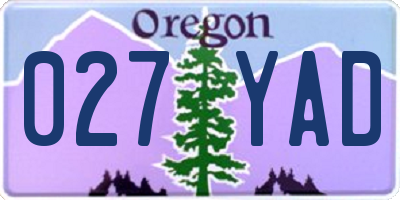 OR license plate 027YAD
