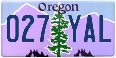 OR license plate 027YAL